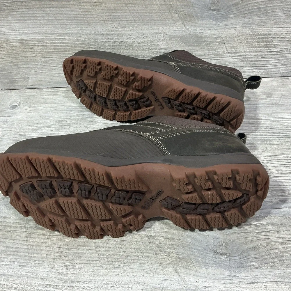 LL Bean TEK 2.5 Storm Chaser 507173 Low Slip on Dark Brown Leather Duck Boot 13M